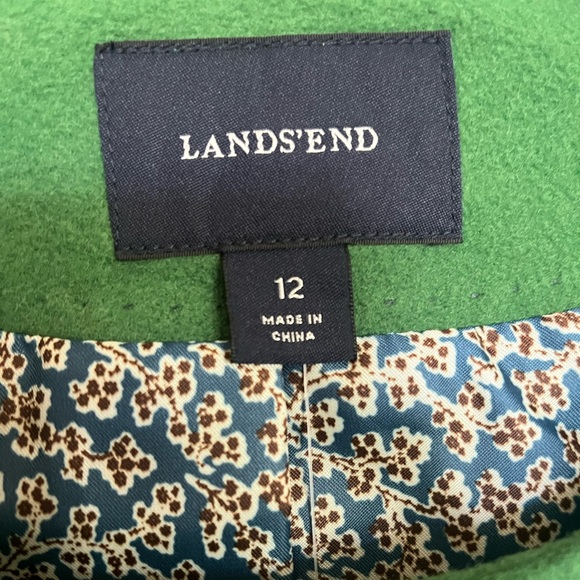NEW Lands’End emerald green pea coat double breasted wool winter jacket size 12 - Picture 16 of 17